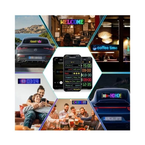 Programmable LED Scrolling Sign Display Bluetooth App Control Flexible RGB Matri - Picture 5 of 10